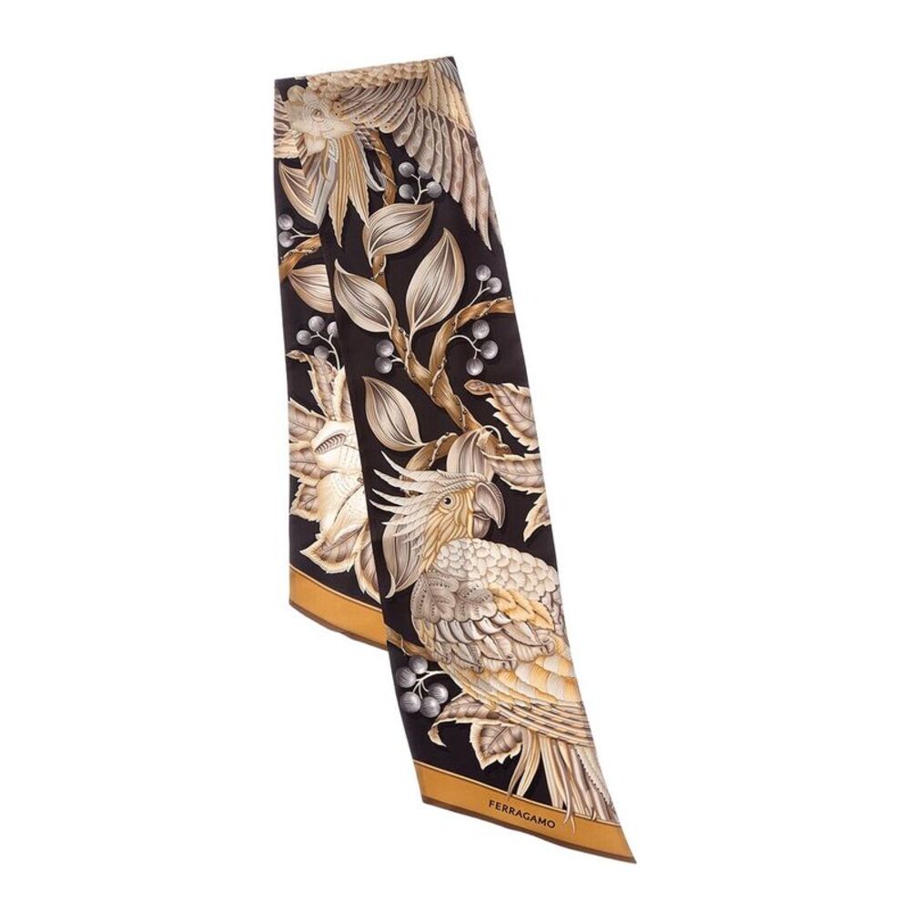 Ferragamo Parrot Print Silk Scarf